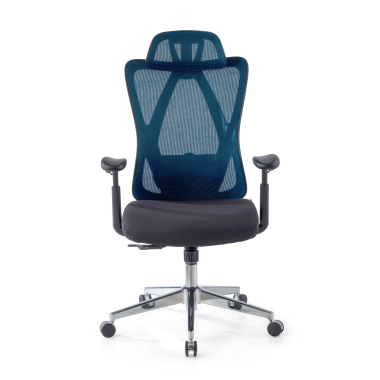 chaise ergonomique bleu matrix maille accoudoirs mobiles soutien lombaire appui tete 3