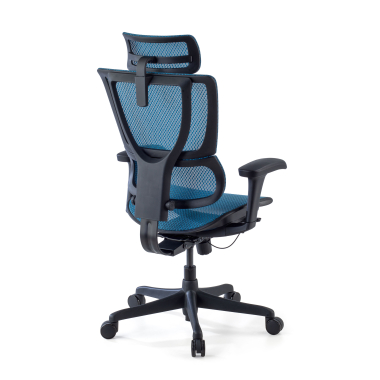 chaise ergonomique bleu chaise de bureau maille accoudoirs reglables 3d soutien lombaire appui tete 7