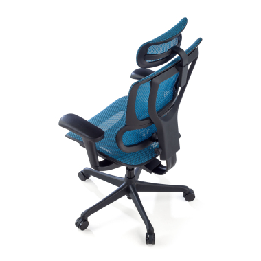chaise ergonomique bleu chaise de bureau maille accoudoirs reglables 3d soutien lombaire appui tete 9
