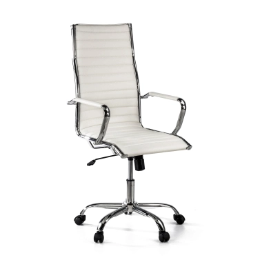 Chaise bureau design Vogue, Structure chromée, dossier haut