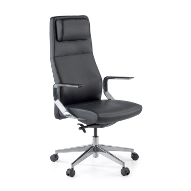 fauteuil de bureau noir weimar cuir authentique accoudoirs rembourres 1