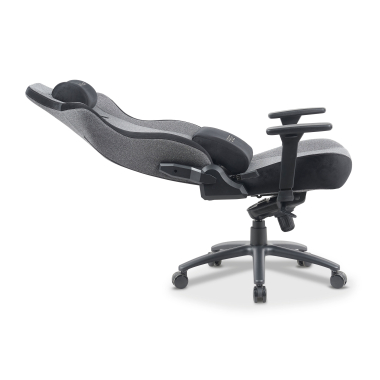 chaise gaming gris forge tissu accoudoirs reglables 3d coussin lombaire et cervical appui tete 5