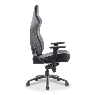 chaise gaming gris forge tissu accoudoirs reglables 3d coussin lombaire et cervical appui tete 9