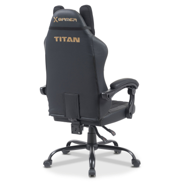 chaise gaming noir titan simil cuir accoudoirs rabattables coussin appuie tete appui tete 11