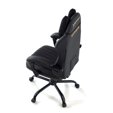 chaise gaming noir titan simil cuir accoudoirs rabattables coussin appuie tete appui tete 12