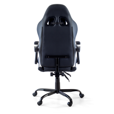 chaise gaming blanc noir mist simil cuir accoudoirs rabattables coussin appuie tete appui tete 9