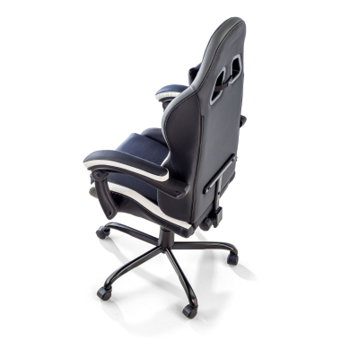 chaise gaming blanc noir mist simil cuir accoudoirs rabattables coussin appuie tete appui tete 10