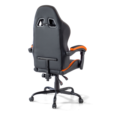 chaise gaming orange mist simil cuir accoudoirs rabattables coussin appuie tete appui tete 11