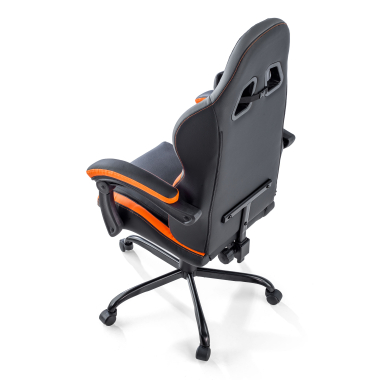 chaise gaming orange mist simil cuir accoudoirs rabattables coussin appuie tete appui tete 10