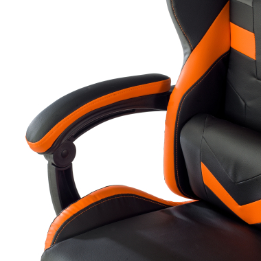 chaise gaming orange mist simil cuir accoudoirs rabattables coussin appuie tete appui tete 6