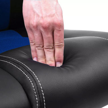 chaise gaming bleu racer simil cuir accoudoirs fixes 5
