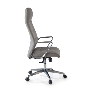 fauteuil de bureau gris dossier haut simil cuir accoudoirs rembourres 7