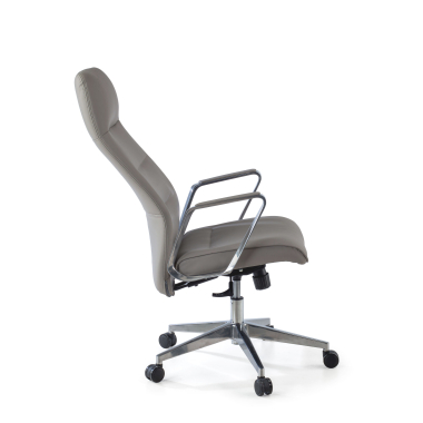 fauteuil de bureau gris dossier haut simil cuir accoudoirs rembourres 4