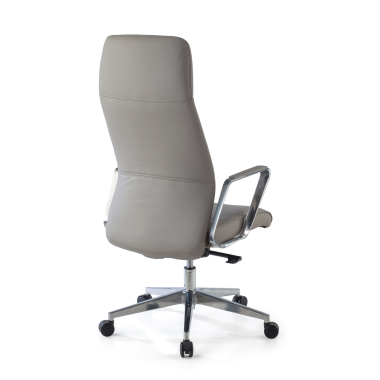 fauteuil de bureau gris dossier haut simil cuir accoudoirs rembourres 9