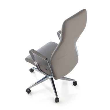 fauteuil de bureau gris dossier haut simil cuir accoudoirs rembourres 8