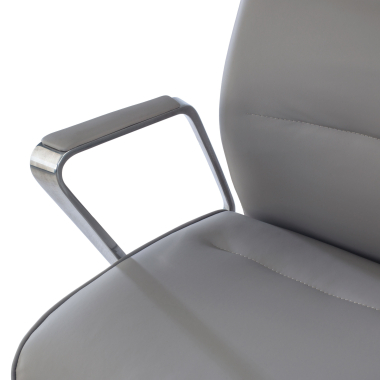 fauteuil de bureau gris dossier haut simil cuir accoudoirs rembourres 5