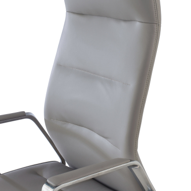 fauteuil de bureau gris dossier haut simil cuir accoudoirs rembourres 6