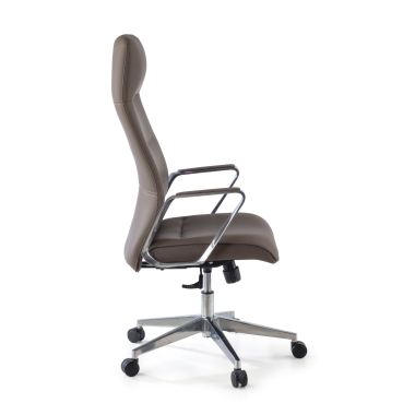 fauteuil de bureau marron dossier haut simil cuir accoudoirs rembourres 7
