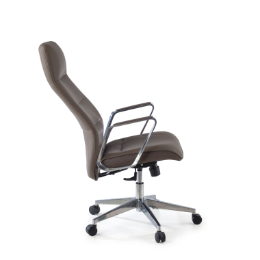 fauteuil de bureau marron dossier haut simil cuir accoudoirs rembourres 3