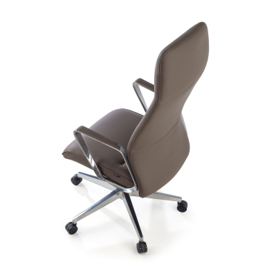 fauteuil de bureau marron dossier haut simil cuir accoudoirs rembourres 6