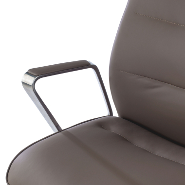 fauteuil de bureau marron dossier haut simil cuir accoudoirs rembourres 4