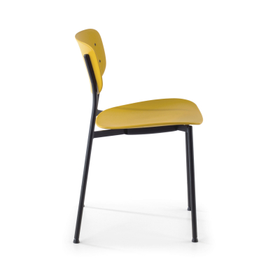 chaise de conference jaune 4 pattes plastique sans accoudoirs 6