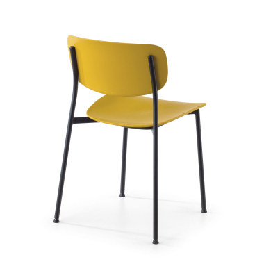 chaise de conference jaune 4 pattes plastique sans accoudoirs 9