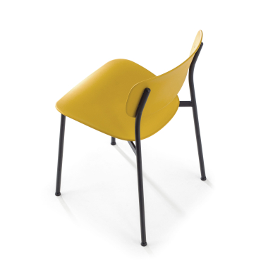 chaise de conference jaune 4 pattes plastique sans accoudoirs 8
