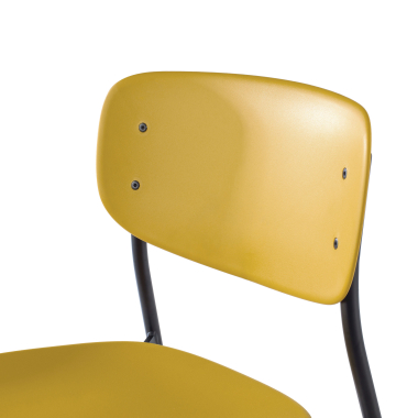 chaise de conference jaune 4 pattes plastique sans accoudoirs 4