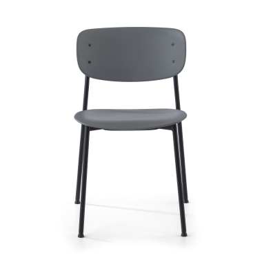 chaise de conference gris 4 pattes plastique sans accoudoirs 3