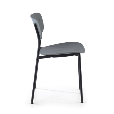 chaise de conference gris 4 pattes plastique sans accoudoirs 6