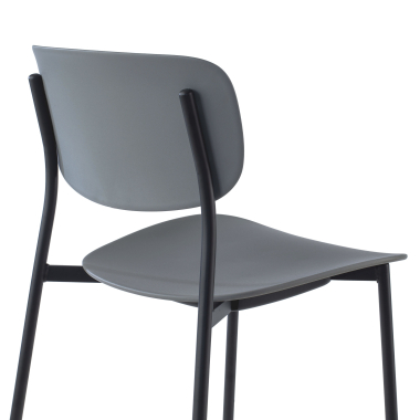 chaise de conference gris 4 pattes plastique sans accoudoirs 4