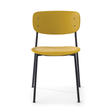 chaise de conference jaune 4 pattes plastique sans accoudoirs 3