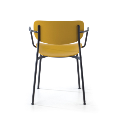 chaise de conference jaune avec bras plastique accoudoirs fixes 7