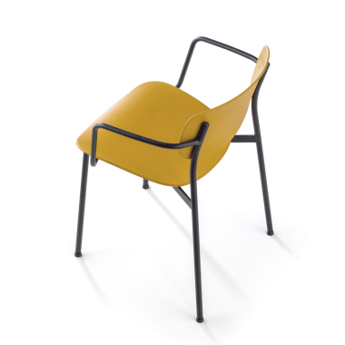 chaise de conference jaune avec bras plastique accoudoirs fixes 8