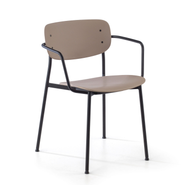 chaise de conference beige avec bras plastique accoudoirs fixes 1
