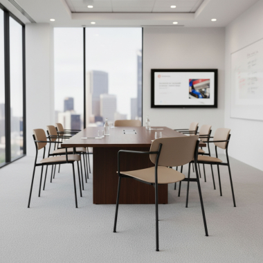 chaise de conference beige avec bras plastique accoudoirs fixes 2