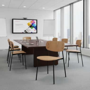 chaise de conference naturel 4 pieds bois plastique sans accoudoirs 2