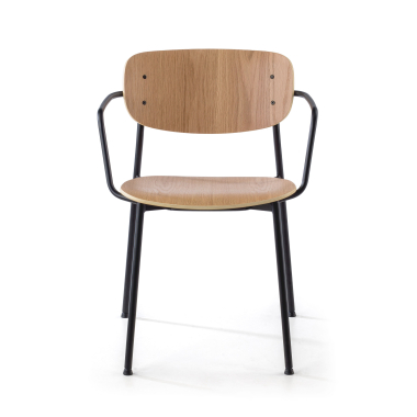 chaise de conference naturel avec bras bois bois accoudoirs fixes 3