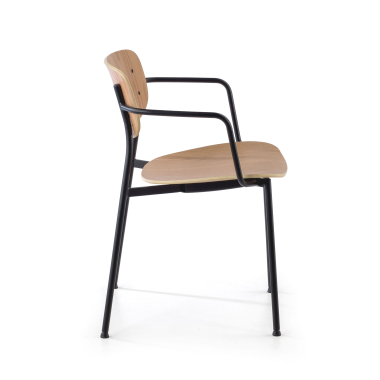 chaise de conference naturel avec bras bois bois accoudoirs fixes 6