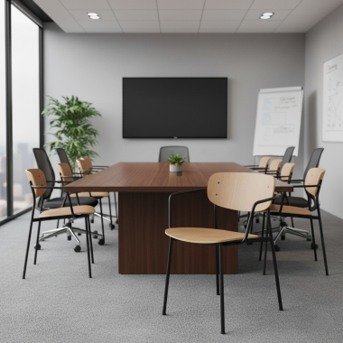 chaise de conference naturel avec bras bois bois accoudoirs fixes 2