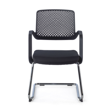 chaise de conference noir chaise confidente tissu accoudoirs fixes 5