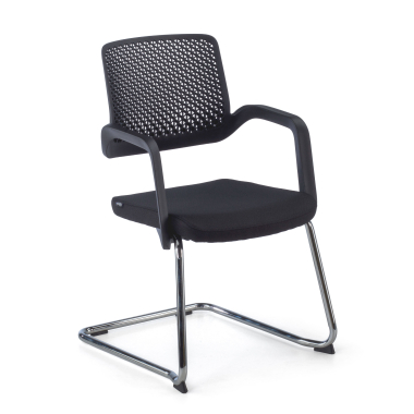 chaise de conference noir chaise confidente tissu accoudoirs fixes 1