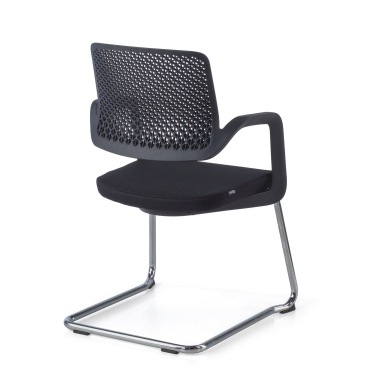 chaise de conference noir chaise confidente tissu accoudoirs fixes 8