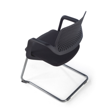 chaise de conference noir chaise confidente tissu accoudoirs fixes 7