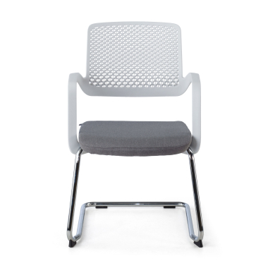 chaise de conference blanc gris chaise confidente tissu accoudoirs fixes 5