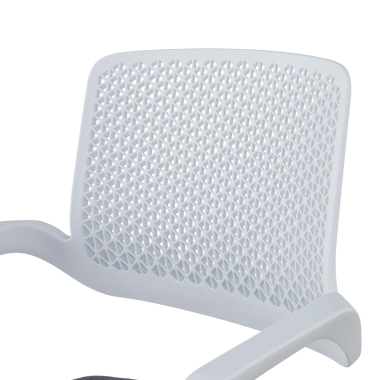 chaise de conference blanc gris chaise confidente tissu accoudoirs fixes 6
