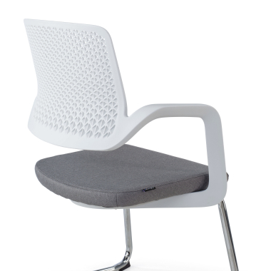 chaise de conference blanc gris chaise confidente tissu accoudoirs fixes 4