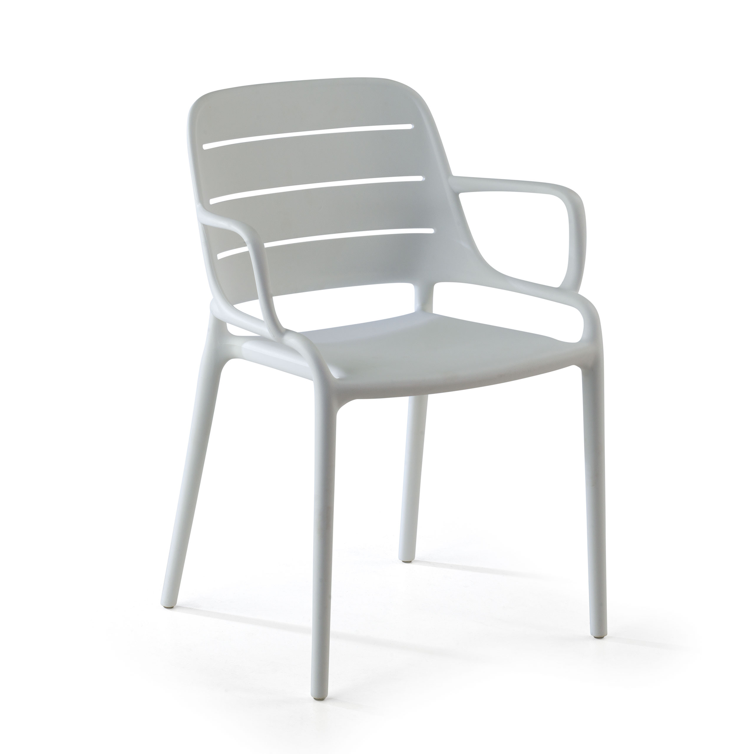 Chaise empilable en polypropylène Helda avec accoudoirs