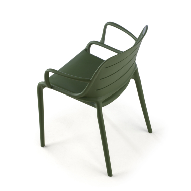 chaise de conference vert avec des bras plastique accoudoirs fixes 10